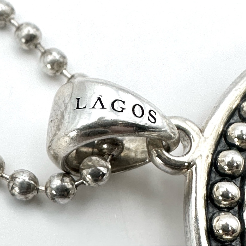 Lagos Caviar Sterling Silver 925 Airplane Pendant Necklace RARE - Picture 9 of 10